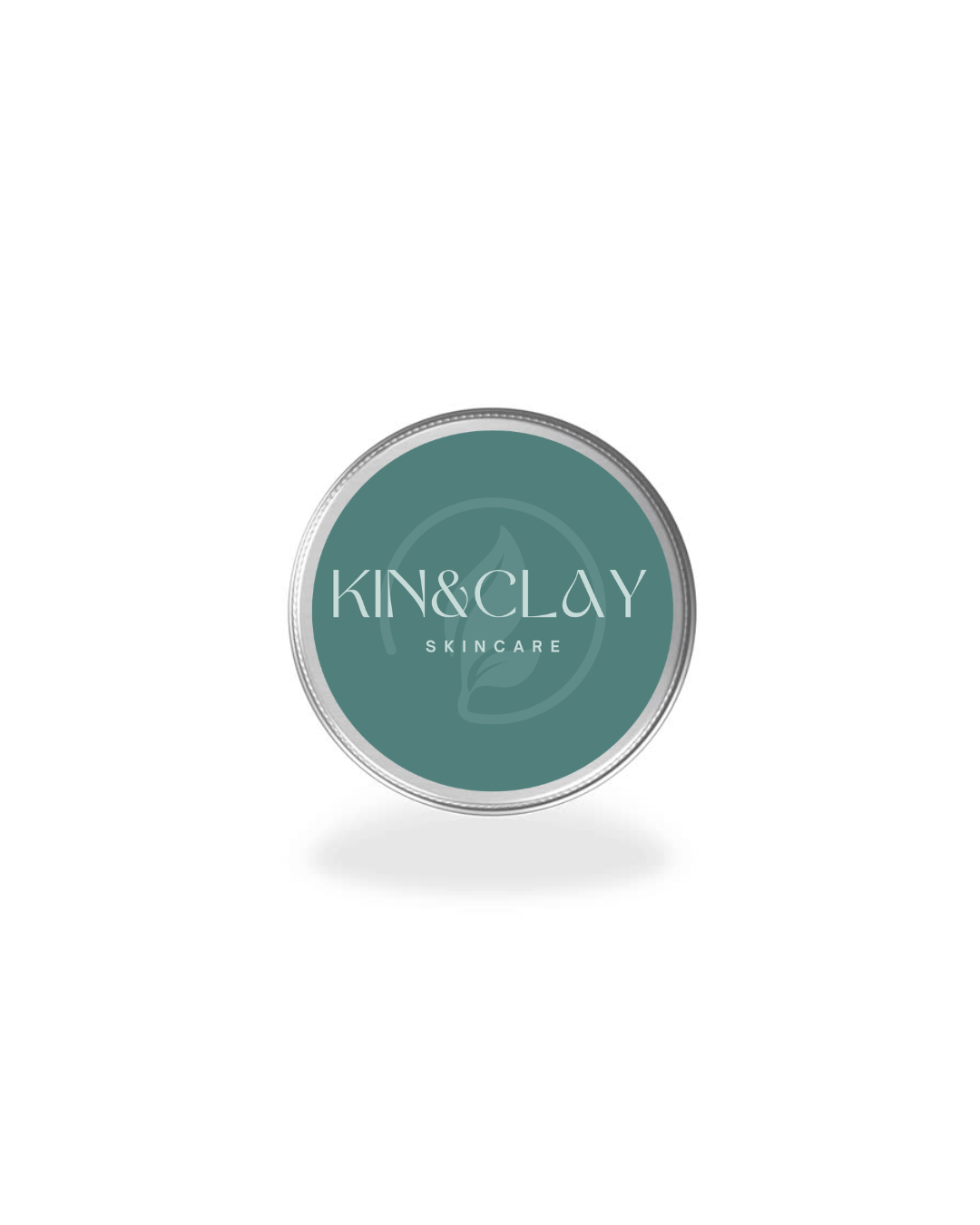 Closed aluminum tin of Kin & Clay Rosemary Whipped Body Butter with teal branded label