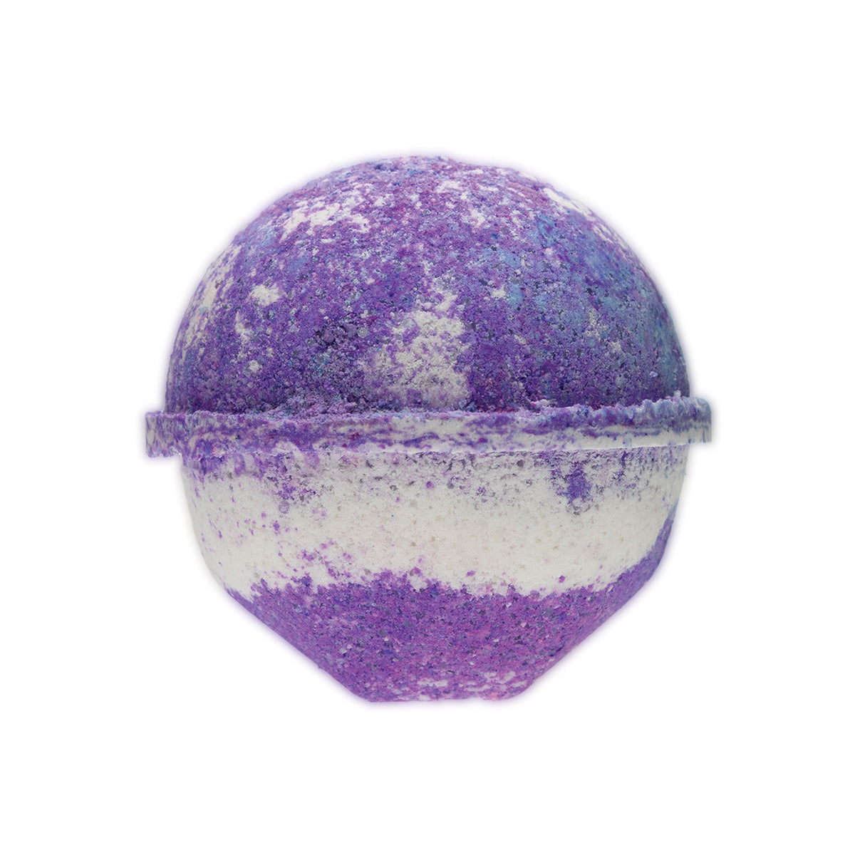 Round Kin & Clay Lavender Bath Bomb with dried lavender buds